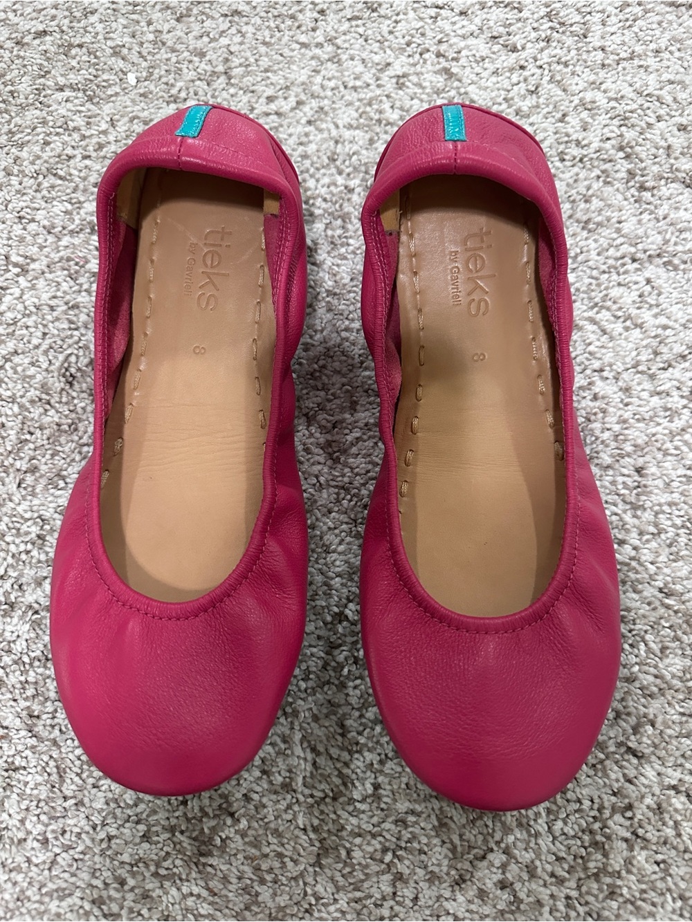 Tieks Leather Ballet Flats in Fuschia Size 8